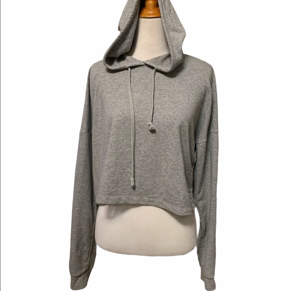 Ambiance gray cropped hoodie, medium